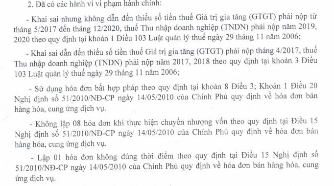 Vi phạm về thuế, hóa đơn, một công ty bị phạt, truy thu thuế hơn 5,7 tỷ đồng - Ảnh 1