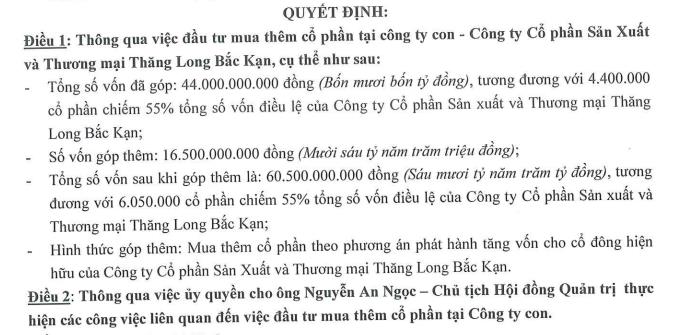 Đầu tư Xây dựng và Phát triển Đô thị Thăng Long (TLD) muốn rót thêm 16,5 tỷ đồng vào công ty con - Ảnh 1