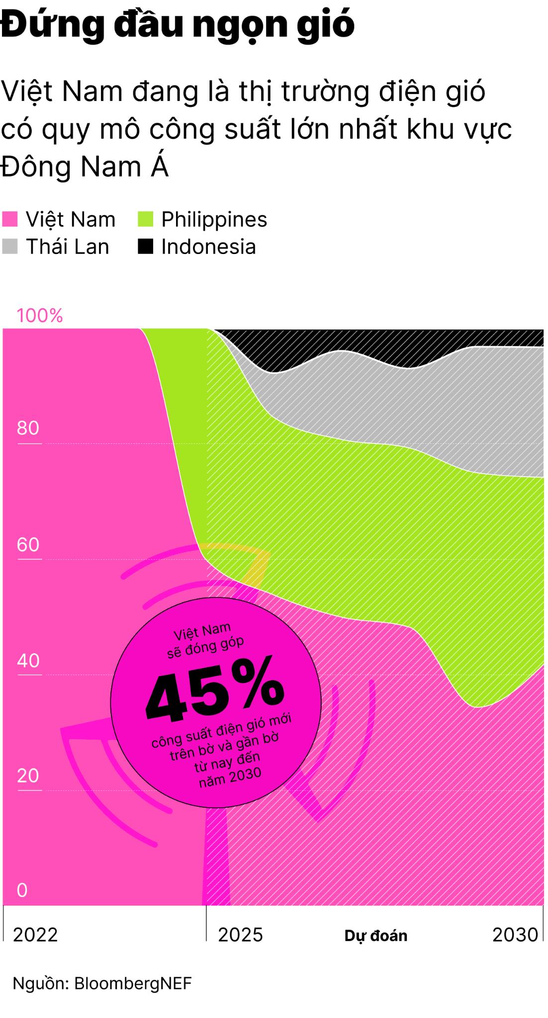 Dẫn đầu điện gió Đông Nam Á, Việt Nam chiếm 73% công suất điện gió - Ảnh 1