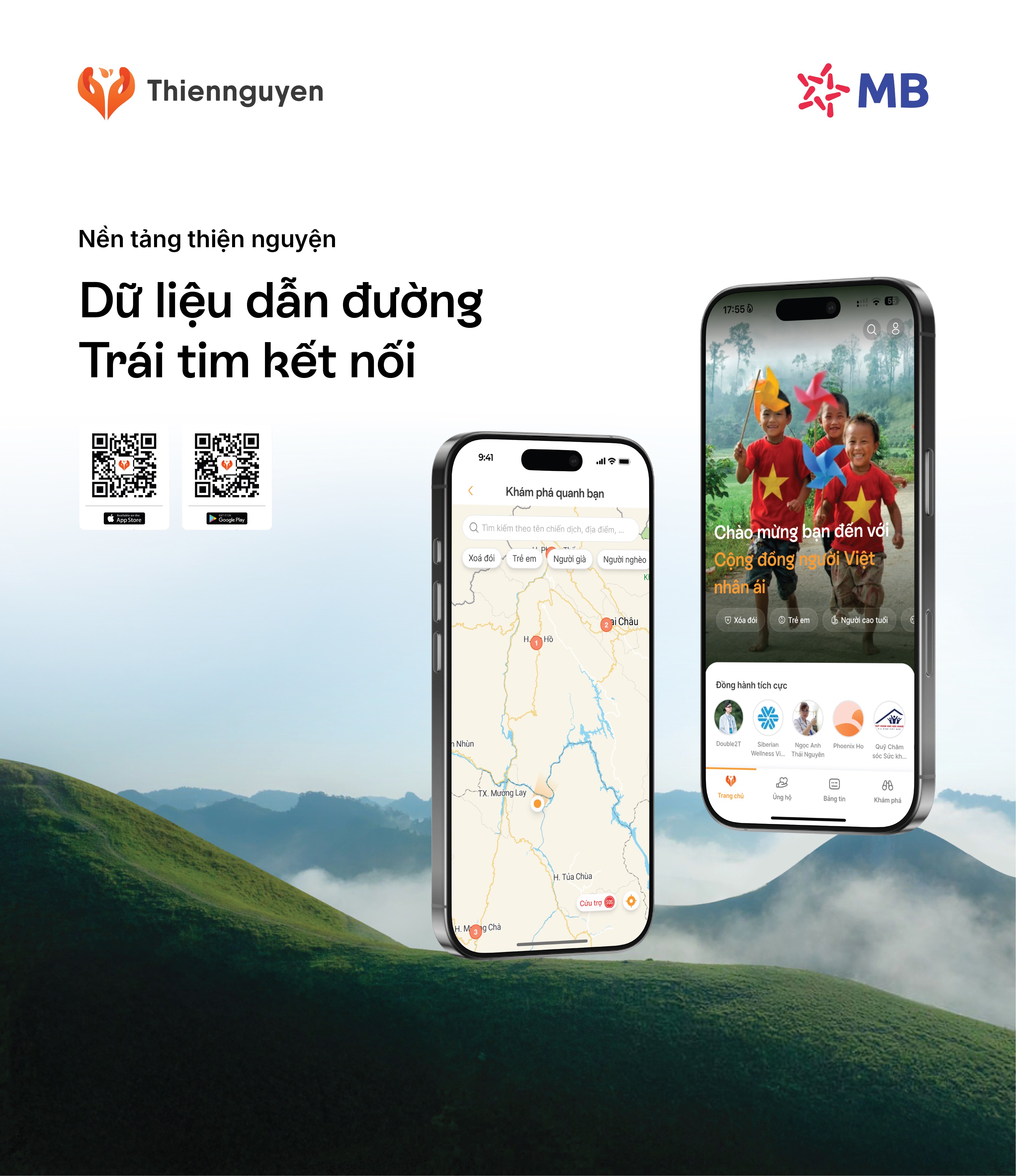Nền tảng Thiện nguyện với th&ocirc;ng điệp &ldquo;Dữ liệu dẫn đường, tr&aacute;i tim kết nối&rdquo;. Ảnh: MB