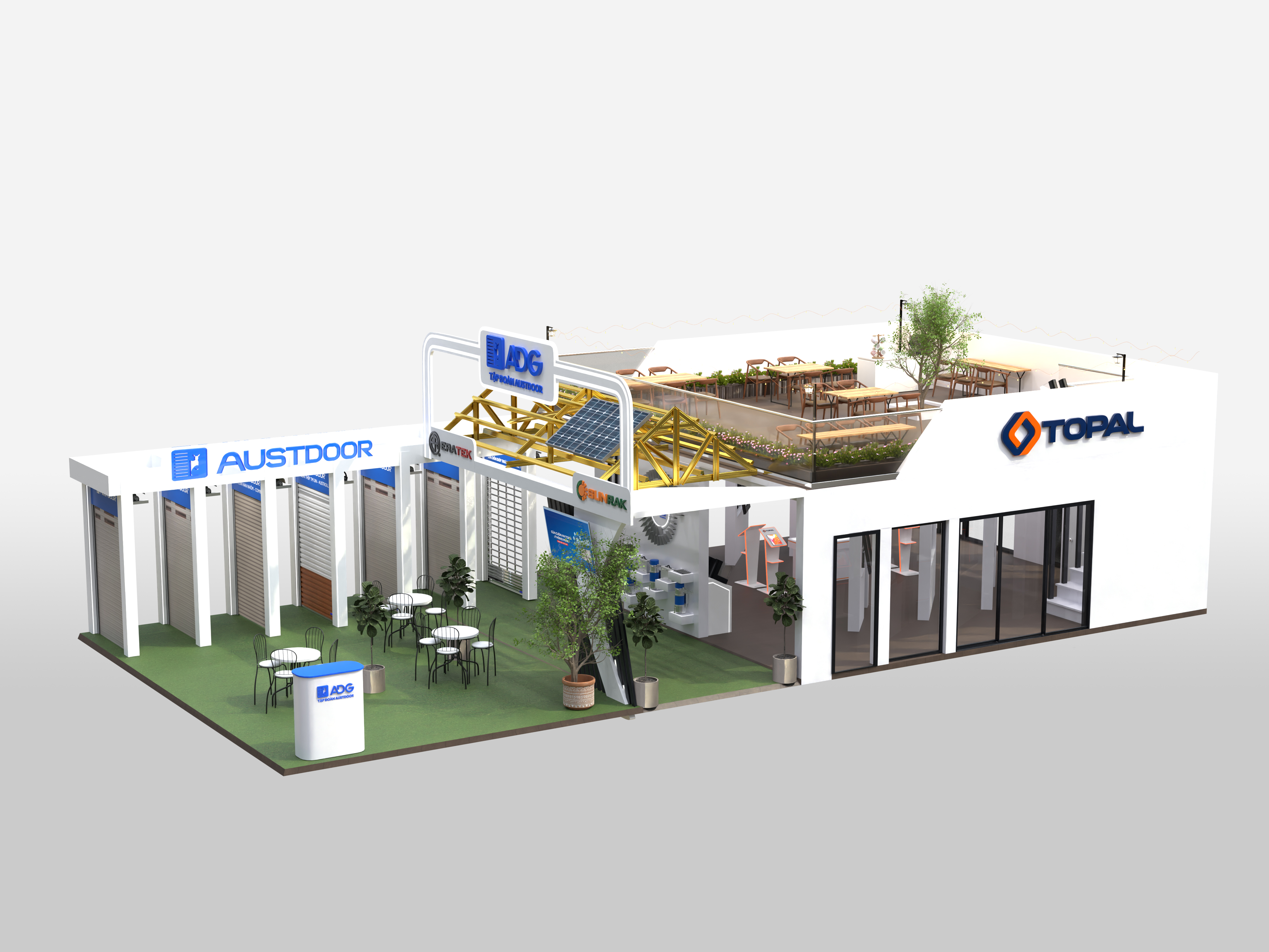 Khu trưng b&agrave;y gần 400m2 với đa dạng sản phẩm, c&ocirc;ng nghệ ti&ecirc;n tiến của Tập đo&agrave;n Austdoor