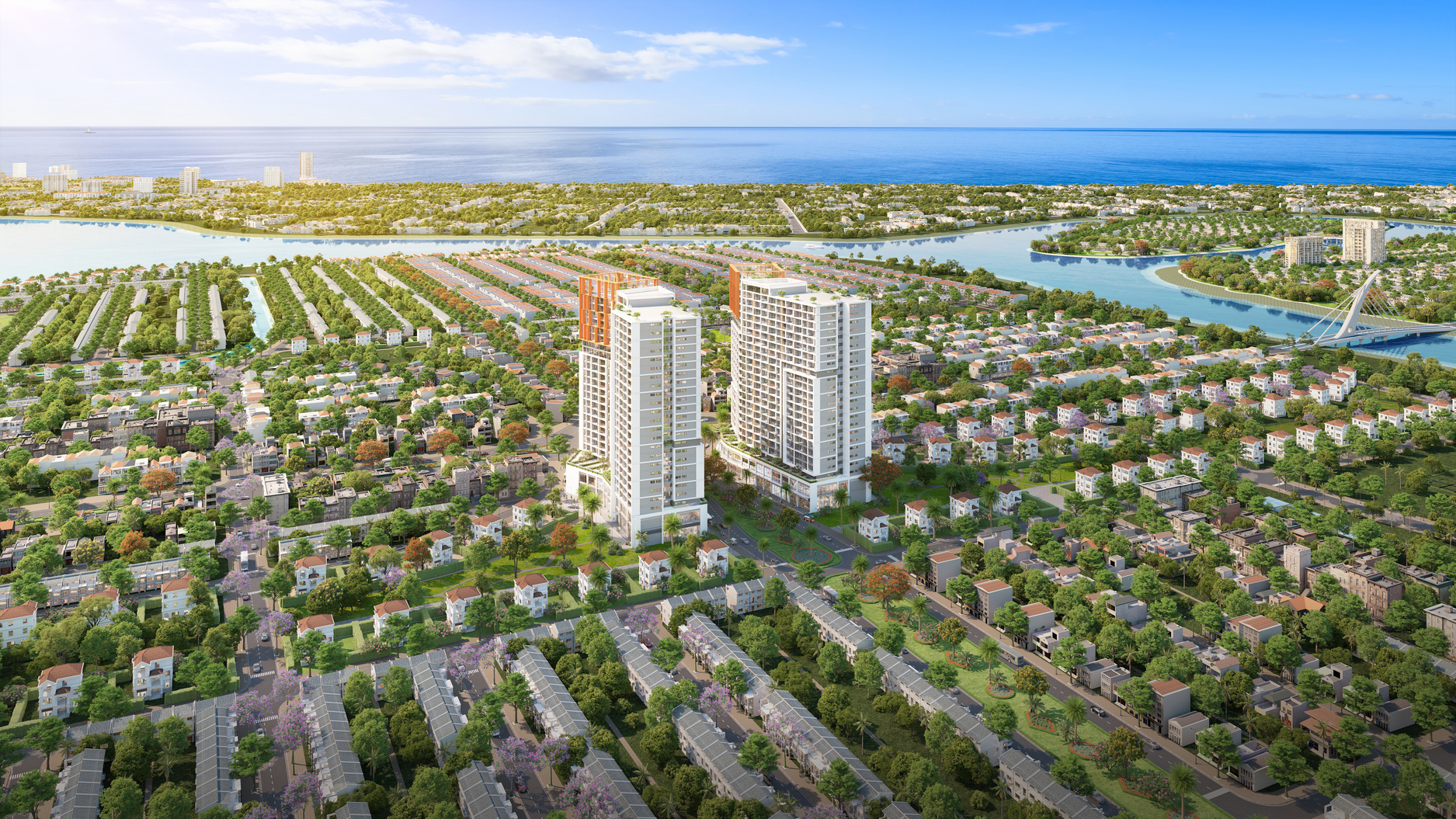 Quỹ căn hộ Cora Tower được phát triển bởi Sun Group. (Ảnh phối cảnh: Sun Property)  