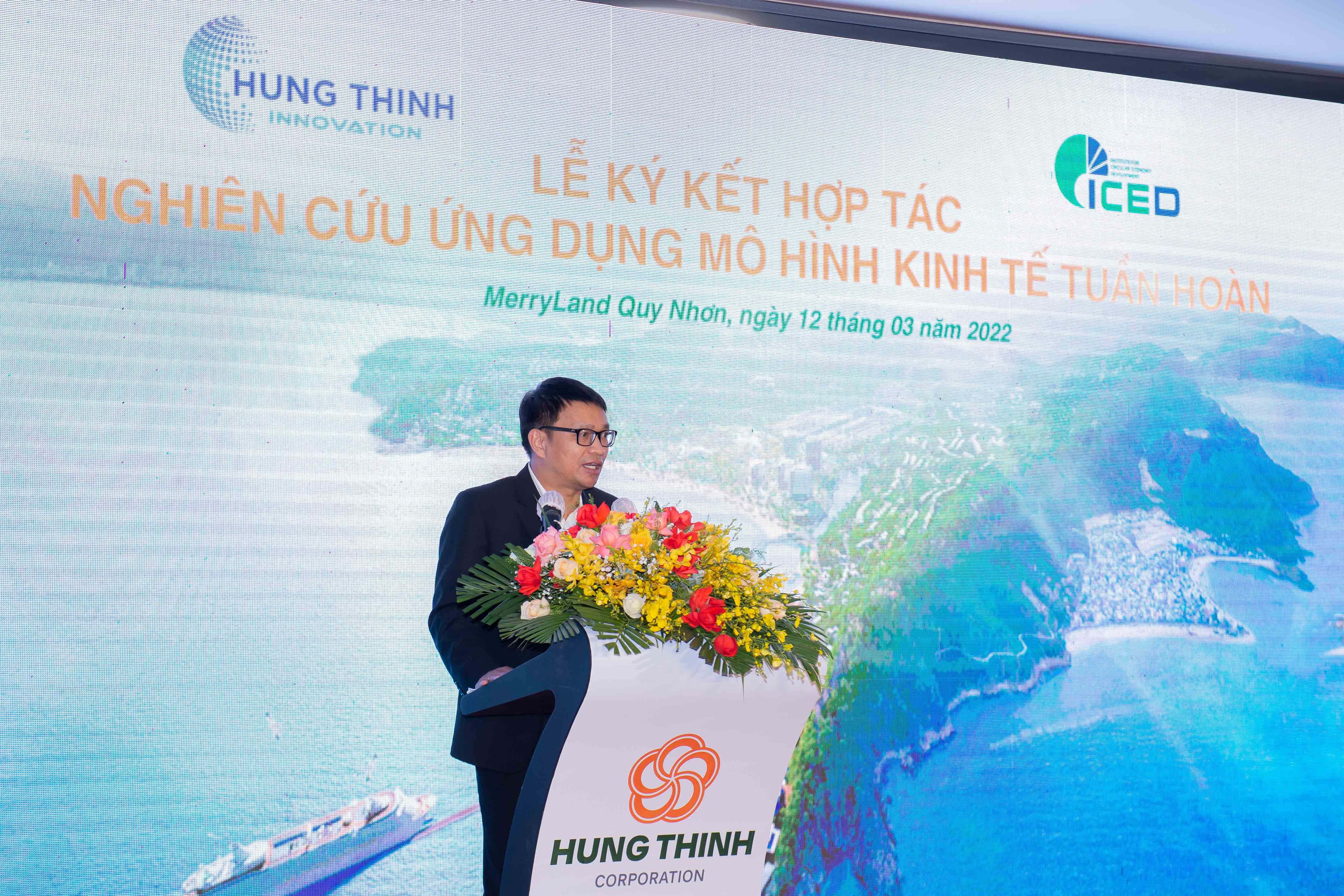 &Ocirc;ng V&otilde; Văn Khang &ndash; Ph&oacute; Tổng gi&aacute;m đốc Tập đo&agrave;n Hưng Thịnh, Chủ tịch HĐQT Hưng Thịnh Innovation kỳ vọng những giải ph&aacute;p thiết thực của m&ocirc; h&igrave;nh kinh tế tuần ho&agrave;n sẽ g&oacute;p phần gi&uacute;p MerryLand Quy Nhơn thực hiện sứ mệnh ph&aacute;t triển bền vững. Ảnh: Tập đo&agrave;n Hưng Thịnh.