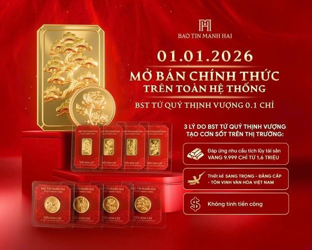 Rộn ràng sáng đầu năm: Dòng người xếp hàng chờ đón “Tiểu kim cát” 0,1 chỉ - Tứ quý thịnh vượng tại Bảo Tín Mạnh Hải - Ảnh 1