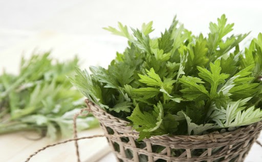 Nguy&ecirc;n liệu ch&iacute;nh l&agrave;m b&aacute;nh từ l&aacute; ngải tốt cho sức khỏe.