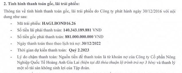 Ho&#224;ng Anh Gia Lai (HAG) dự kiến đổi lịch thanh to&#225;n tr&#225;i phiếu sang qu&#253; II/2023 - Ảnh 1