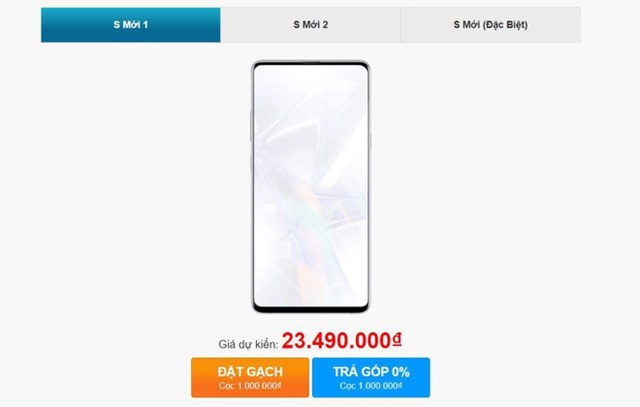 Galaxy S1 c&oacute; gi&aacute; dự kiến từ 23,5 triệu đồng, ảnh chụp từ giao diện của Thế Giới Di Động.