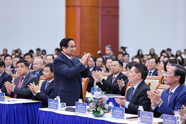 Thủ tướng Phạm Minh Chính dự hội nghị tổng kết ngành tài chính năm 2025, triển khai kế hoạch, phương hướng năm 2026 - Ảnh: VGP/Nhật Bắc