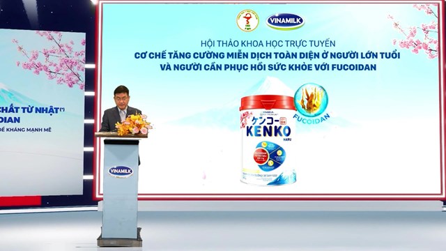 Đại diện đơn vị t&agrave;i trợ C&ocirc;ng ty Cổ phần Sữa Việt Nam (Vinamilk) ph&aacute;t biểu