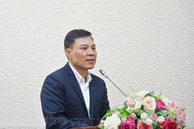 Đồng ch&iacute;&nbsp;Nguyễn Quốc Ho&agrave;n,&nbsp;Cục trưởng Cục QLXLVPHC&amp;TDTHPL ph&aacute;t biểu tại Hội nghị. &nbsp;