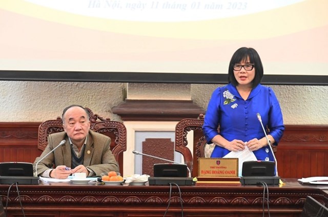 Thứ trưởng Đặng Ho&agrave;ng Oanh ph&aacute;t biểu chỉ đạo tại Hội nghị.