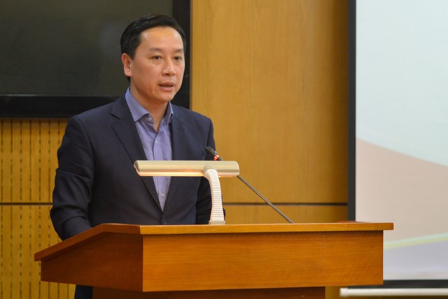 Cục trưởng Cục Kế hoạch - t&agrave;i ch&iacute;nh Phan Anh Tuấn ph&aacute;t biểu tại Hội nghị