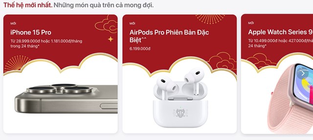 Những sản phẩm được gợi &yacute; gồm iPhone 15 Pro, AirPods Pro đặc biệt, Apple Watch Series 9 hồng,... &nbsp;