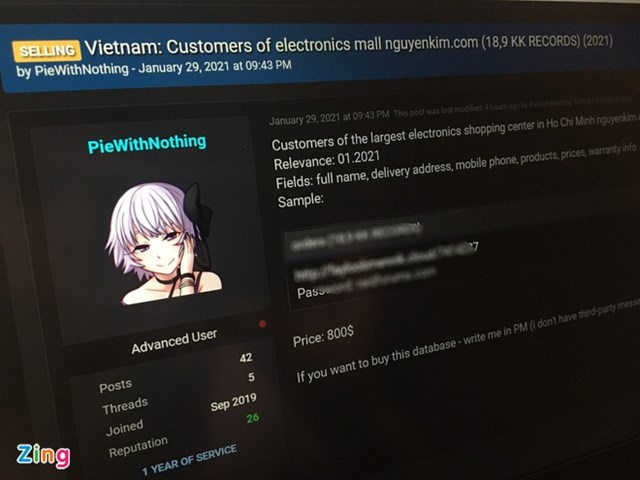 Đ&acirc;y kh&ocirc;ng phải lần đầu ti&ecirc;n dữ liệu người d&ugrave;ng Việt Nam bị ph&aacute;t t&aacute;n tr&ecirc;n R.Forums.
