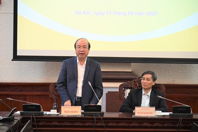 Nguy&ecirc;n Thứ trưởng Bộ Tư ph&aacute;p, Chủ tịch Viện H&agrave;n l&acirc;m Khoa học x&atilde; hội Việt Nam Phan Ch&iacute; Hiếu&nbsp;ph&aacute;t biểu tại buổi Lễ