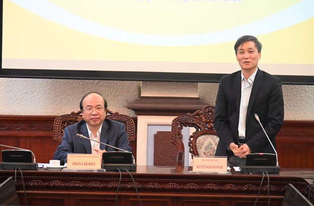 Thứ trưởng Bộ Tư ph&aacute;p Nguyễn Kh&aacute;nh Ngọc ph&aacute;t biểu tại buổi Lễ