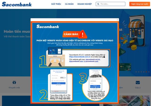 Ng&acirc;n h&agrave;ng ph&aacute;t đi cảnh b&aacute;o v&agrave; hướng dẫn người d&ugrave;ng ph&acirc;n biệt website giả mạo