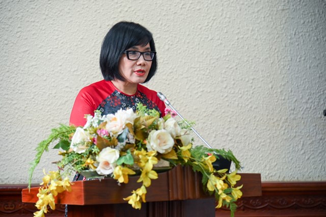 Ph&oacute; B&iacute; thư Đảng ủy, Thứ trưởng Bộ Tư ph&aacute;p Đặng Ho&agrave;ng Oanh ph&aacute;t biểu kết luận Hội nghị.