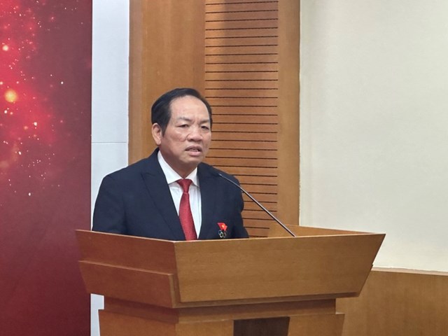 Chủ tịch Li&ecirc;n đo&agrave;n Cầu m&acirc;y Việt Nam L&ecirc; Hồng Tịnh ph&aacute;t biểu tại chương tr&igrave;nh.