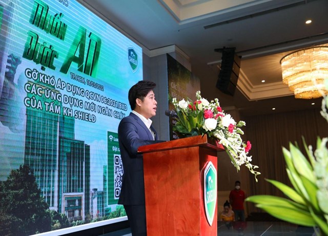 &Ocirc;ng Nguyễn Trung Ki&ecirc;n - Th&agrave;nh vi&ecirc;n Hội đồng Quản trị ki&ecirc;m Gi&aacute;m đốc Đối ngoại C&ocirc;ng ty Cổ phần KH Shield ph&aacute;t biểu tại hội thảo &ldquo;Muốn An Được An&rdquo;