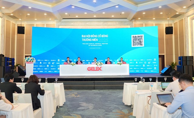 To&agrave;n cảnh ĐHĐCĐ năm 2025 của Tập đo&agrave;n GELEX diễn ra s&aacute;ng 27/3. &nbsp;