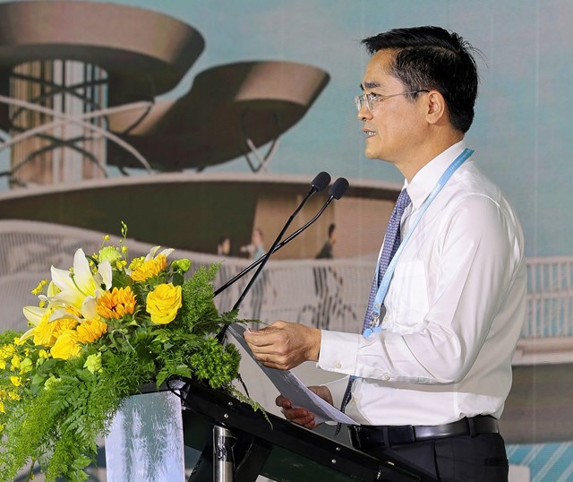&Ocirc;ng Trần Quang L&acirc;m, Gi&aacute;m đốc Sở Giao th&ocirc;ng C&ocirc;ng ch&aacute;nh TP.HCM ph&aacute;t biểu tại sự kiện &nbsp;