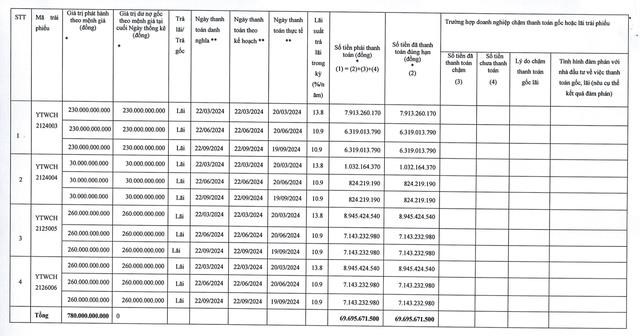 Phong điện Yang Trung tất to&#225;n 4 l&#244; tr&#225;i phiếu, chi gần 70 tỷ đồng trả l&#227;i trong năm 2024 - Ảnh 1