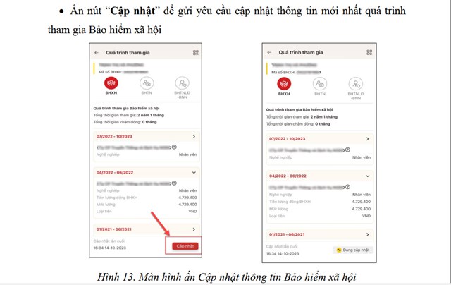 Hướng dẫn t&#237;ch hợp qu&#225; tr&#236;nh tham gia BHXH, BHYT, BHTN l&#234;n ứng dụng VNeID - Ảnh 9
