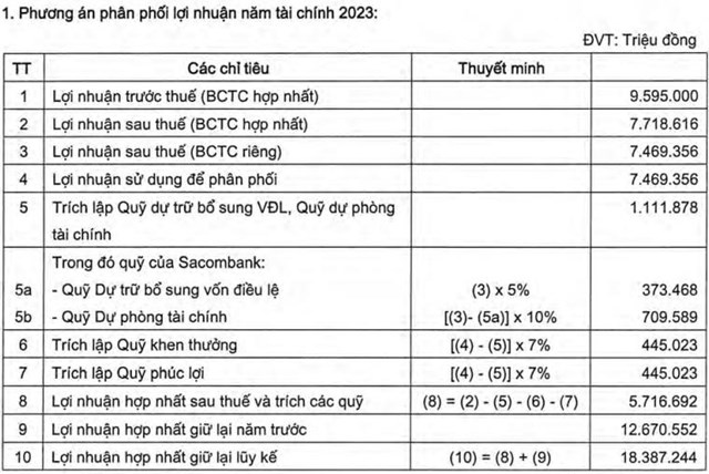 Sacombank (STB) đặt mục ti&#234;u lợi nhuận tăng 10% so với năm 2023, tiếp tục chưa chia cổ tức - Ảnh 2