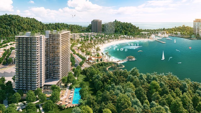 T&ograve;a căn hộ The Xanh 1 với kiến tr&uacute;c vững ch&atilde;i tựa &ldquo;Bạch Hổ&rdquo; (Ảnh: Sun Property) &nbsp;