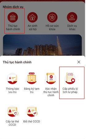 Người d&acirc;n tại H&agrave; Nội v&agrave; Thừa Thi&ecirc;n Huế sẽ c&oacute; th&ecirc;m phương thức đăng k&yacute; cấp phiếu LLTP&nbsp;tr&ecirc;n ứng dụng VNeID.