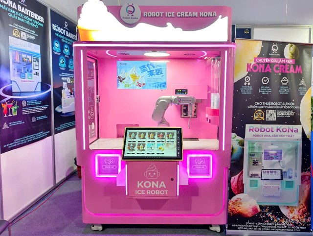 Sản phẩm robot l&agrave;m kem KoNa của C&ocirc;ng ty Cổ phần Robot AI Việt Nam.