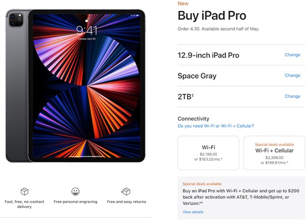 Phi&#234;n bản “max option” của iPad Pro 2021 c&#243; gi&#225; bao nhi&#234;u? - Ảnh 3