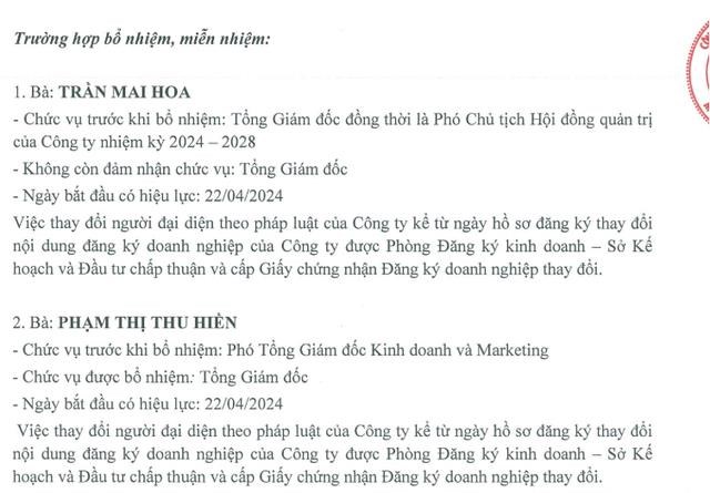 Th&ocirc;ng b&aacute;o thay đổi nh&acirc;n sự của VRE
