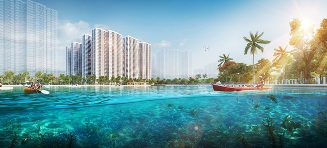 Imperia Smart City sở hữu vị tr&iacute; kế cận c&ocirc;ng vi&ecirc;n trung t&acirc;m 10,2ha, hồ điều h&ograve;a.