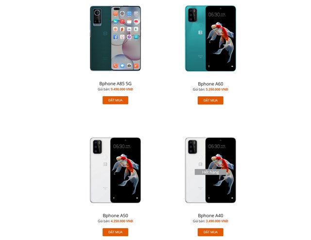 C&aacute;c mẫu Bphone c&ograve;n lại m&agrave; người d&ugrave;ng c&oacute; thể mua được &nbsp;