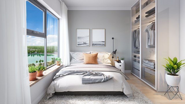 Ph&ograve;ng ngủ được thiết kế tối ưu diện t&iacute;ch &nbsp;