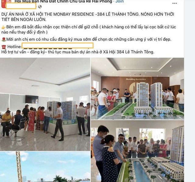 Lời quảng c&aacute;o của m&ocirc;i giới về việc mua sớm căn nh&agrave; ở x&atilde; hội.