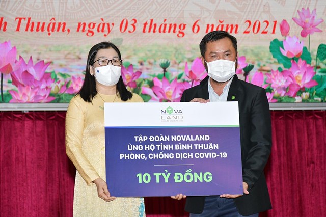 Tập đo&agrave;n Novaland tham gia đ&oacute;ng g&oacute;p ủng hộ tỉnh B&igrave;nh Thuận ph&ograve;ng, chống dịch Covid-19. &nbsp;