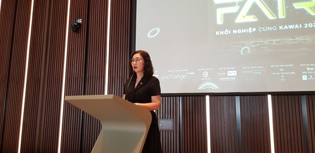 Ph&oacute; Gi&aacute;o sư, Tiến sĩ L&ecirc; Thị Thu Thủy, Chủ tịch Hội đồng trường Đại học Ngoại thương, ph&aacute;t biểu khai mạc sự kiện