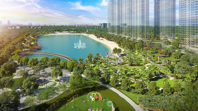 Sắc xanh bao phủ từ b&ecirc;n ngo&agrave;i khu căn hộ &nbsp;