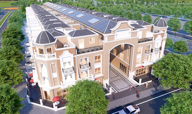 Shophouse 2 mặt tiền kết hợp phố đi bộ c&oacute; m&aacute;i che- sản phẩm độc bản chỉ c&oacute; tại c&aacute;c dự &aacute;n của Eurowindow Holding &nbsp;