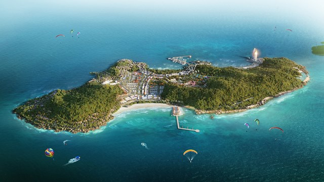 Si&ecirc;u tổ hợp giải tr&iacute; - nghỉ dưỡng - đầu tư được v&iacute; như đỉnh cao mới tr&ecirc;n h&agrave;nh tr&igrave;nh &ldquo;L&agrave;m đẹp những v&ugrave;ng đất&rdquo; của Sun Group. Ảnh phối cảnh minh họa