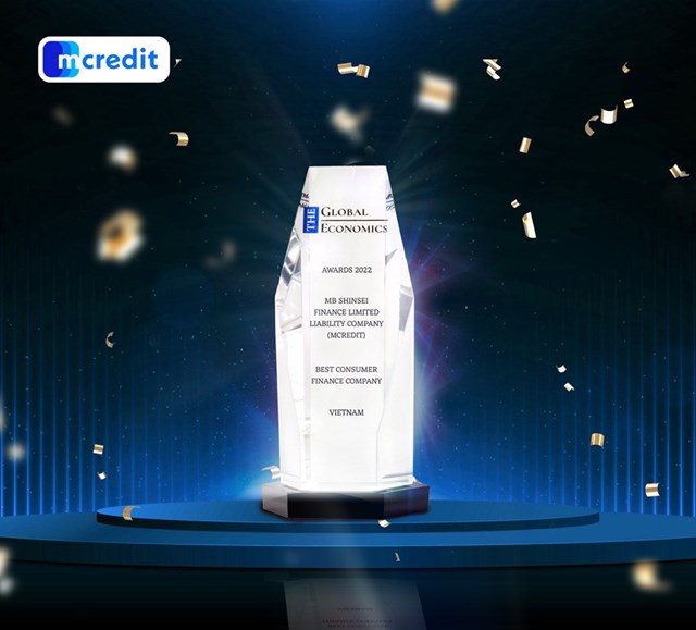 Mcredit vinh dự nhận giải thưởng &ldquo;C&ocirc;ng ty t&agrave;i ch&iacute;nh ti&ecirc;u d&ugrave;ng tốt nhất 2022&rdquo; (Nguồn: Mcredit).
