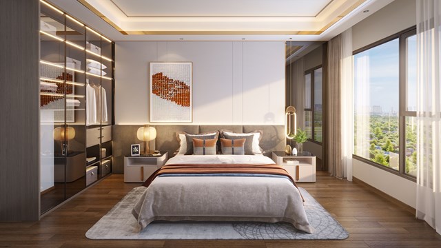 Thiết kế ph&ograve;ng ngủ hiện đại, sang trọng với kh&ocirc;ng gian mở &nbsp;