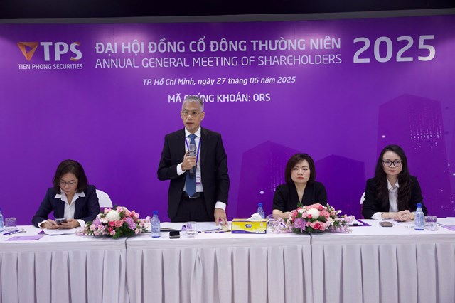 Đại hội đồng cổ đ&#244;ng Chứng kho&#225;n Ti&#234;n Phong (TPS) năm 2025: Tăng vốn 3.500 tỷ đồng, kiện to&#224;n nh&#226;n sự, tập trung kiểm so&#225;t rủi ro v&#224; ổn định hoạt động - Ảnh 1