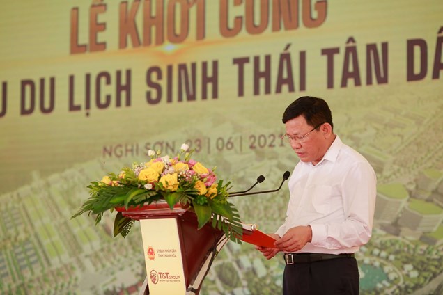 &Ocirc;ng Nguyễn Văn Thi, Ủy vi&ecirc;n Ban Thường vụ Tỉnh ủy, Ph&oacute; Chủ tịch UBND tỉnh Thanh H&oacute;a ph&aacute;t biểu tại sự kiện.