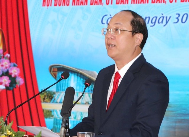 &Ocirc;ng Nguyễn Hồ Hải - B&iacute; thư Tỉnh ủy C&agrave; Mau ph&aacute;t biểu nhận nhiệm vụ với quyết t&acirc;m v&agrave; tr&aacute;ch nhiệm cao nhất.