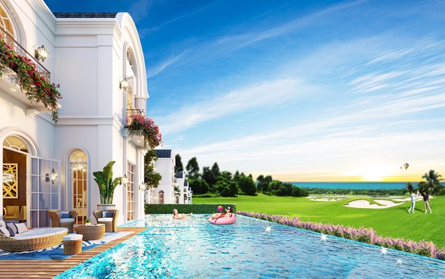 PGA Golf Villas tại NovaWorld Phan Thiet được đánh giá cao bởi phong cách thi&ecirc;́t k&ecirc;́ phóng khoáng, sang trọng và hi&ecirc;̣n đại. Ảnh ph&ocirc;́i cảnh: Novaland &nbsp;