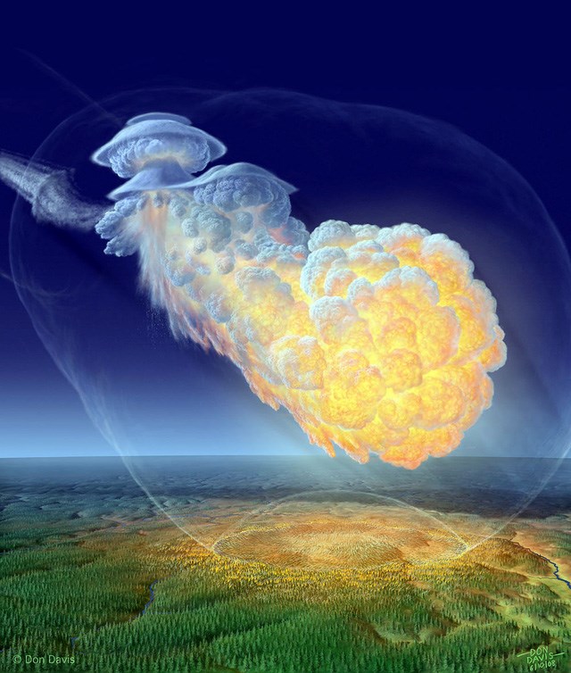 H&igrave;nh ảnh phục dựng của si&ecirc;u vụ nổ tr&ecirc;n kh&ocirc;ng Tunguska (1908)t